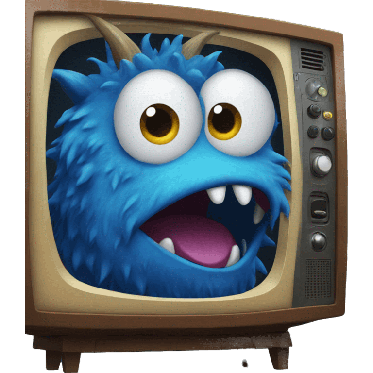 blue monster in tv emoji