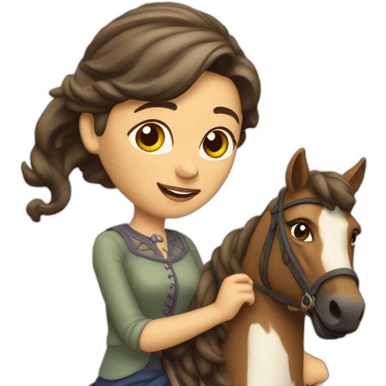 Une dame dans un cheval  emoji