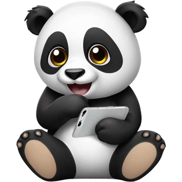 panda with iphone emoji