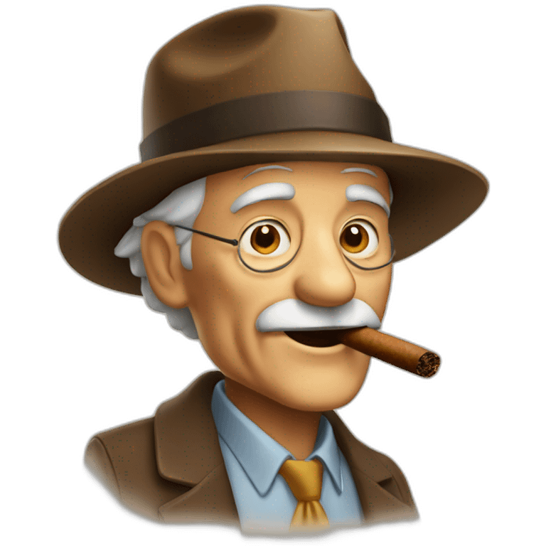 Old man with a cigar and a hat  emoji