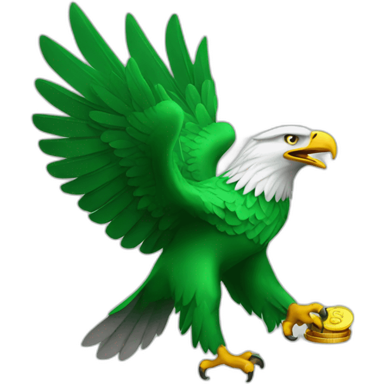 green eagle with money emoji