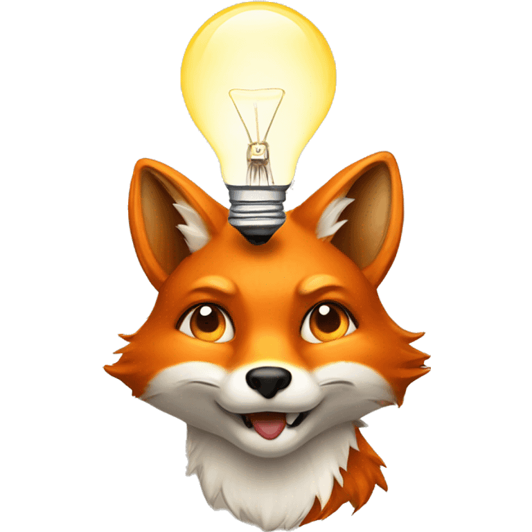 Fox with a Lightbulb emoji