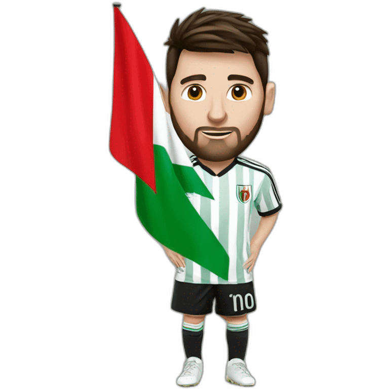 messi with palestine flag emoji