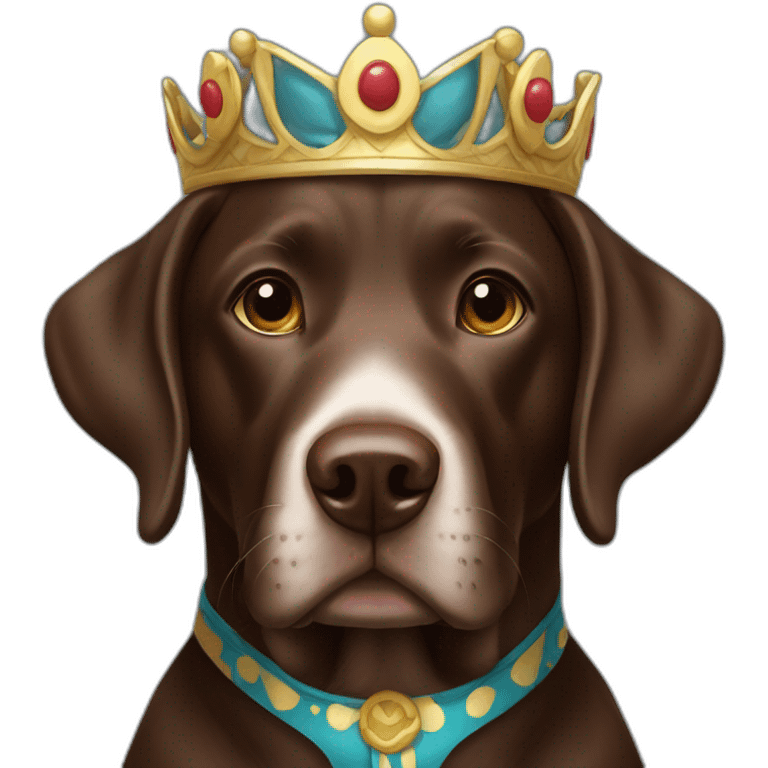 chocolate labrador in king outfit emoji