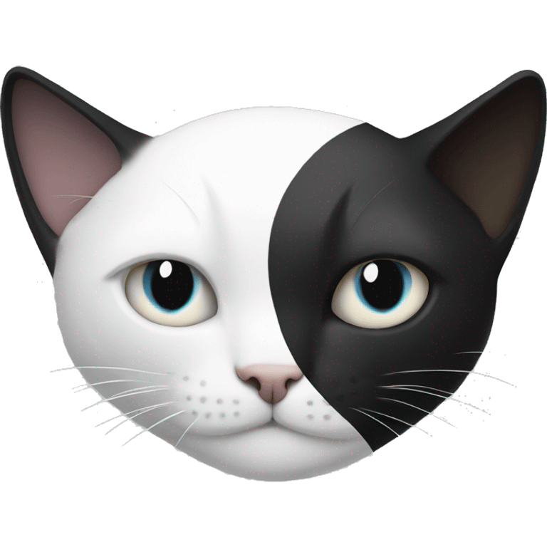 Black cat and white cat like yin yang emoji