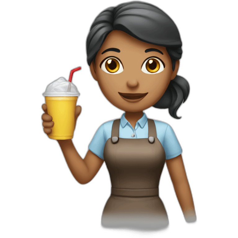 waitress delivering drink emoji