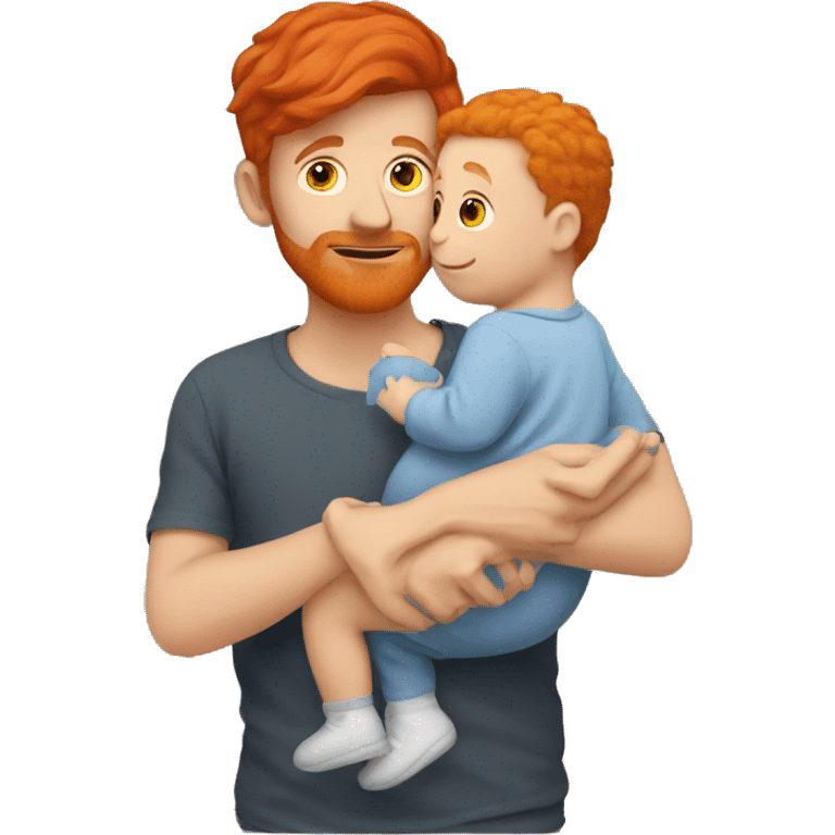 red haired man with baby emoji