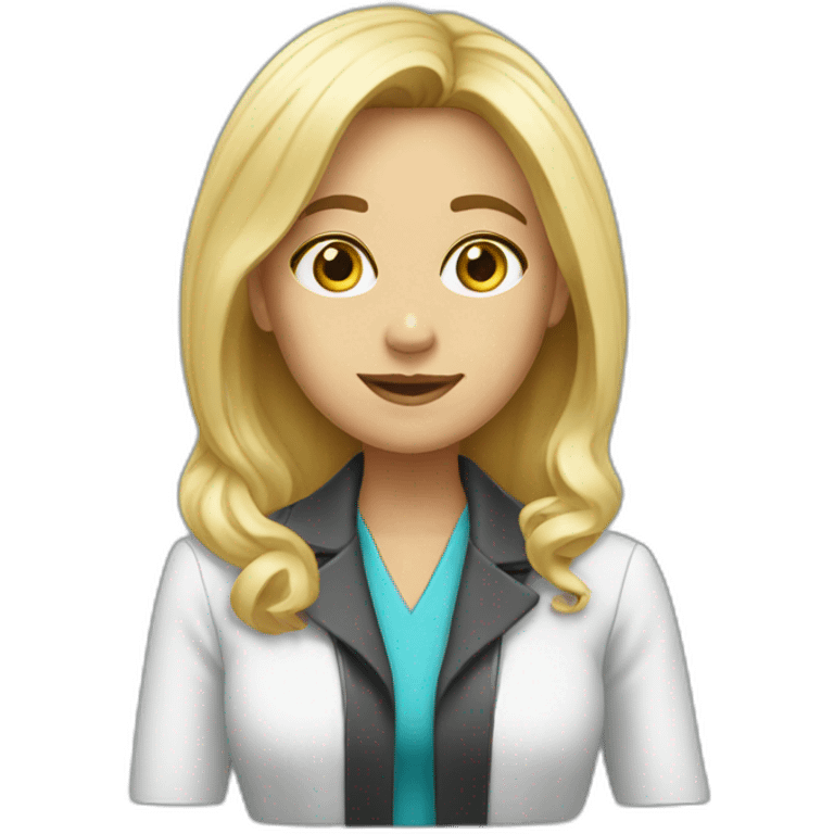 Psycologist girl blonde emoji