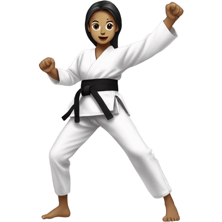 Taekwondo girl doing her pomsae emoji