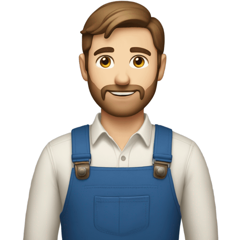 A male farmer, fair and short thin beard (brown hair and blue eyes ) emoji