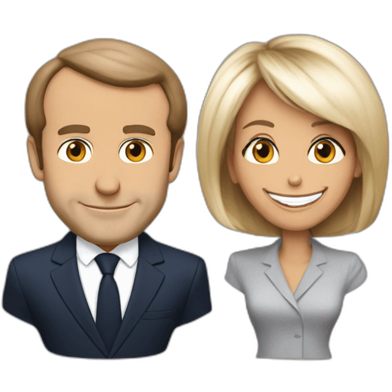 Macron avec Brigitte Macron emoji