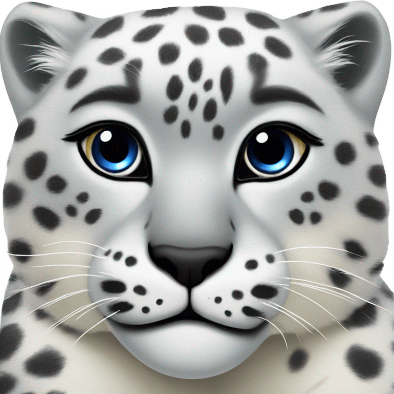 Snow leopard kiss emoji