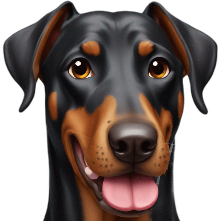 doberman with tongue emoji