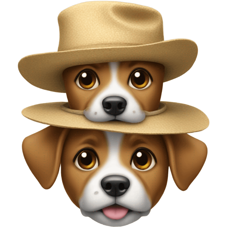 Dog with two hats emoji