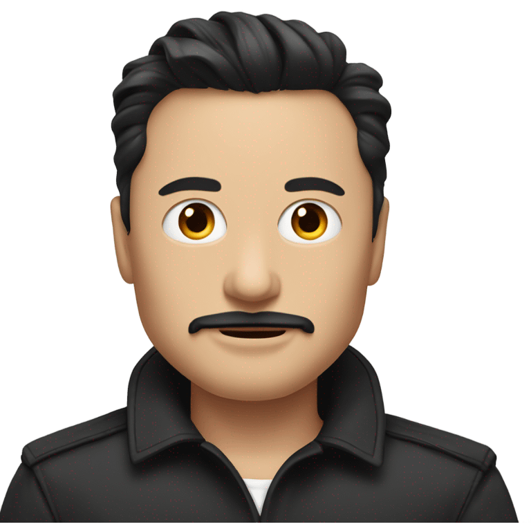 Elon musk with slick black hair and short black mustache  emoji