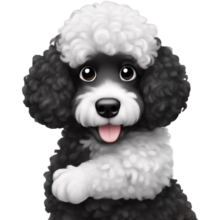 Black & White Poodle hug emoji