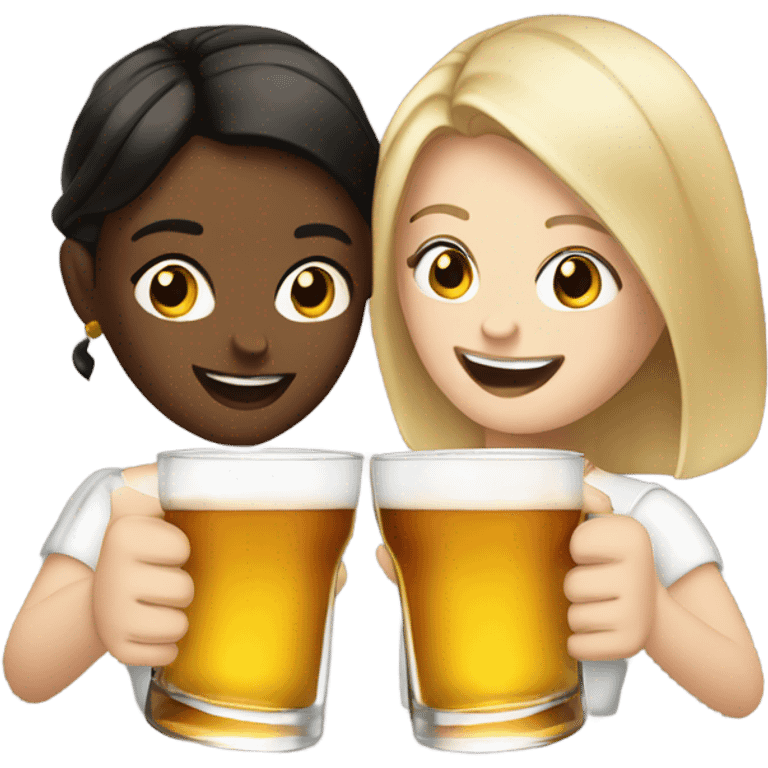 two white girls extremely happy cheers with shots of alcohol emoji