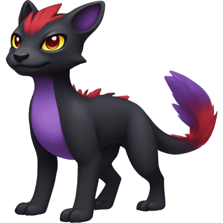 Cute cool dark black red purple yellow animal hybrid Fakemon full body emoji