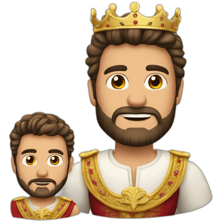 Moreno con barba y corona de rey emoji