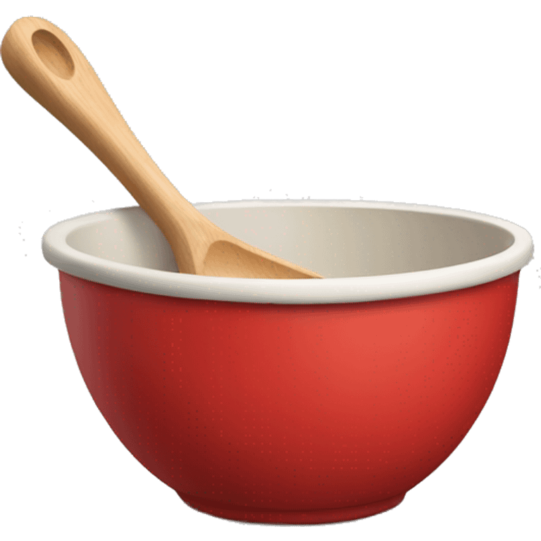 Red mixing bowl with wooden spoon emoji