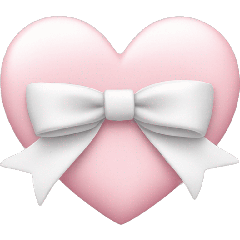 Pastel pink heart with white bow emoji