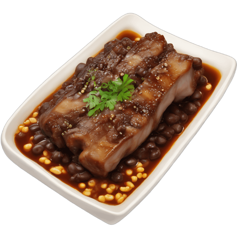 Steamed pork ribs in black bean sauce emoji