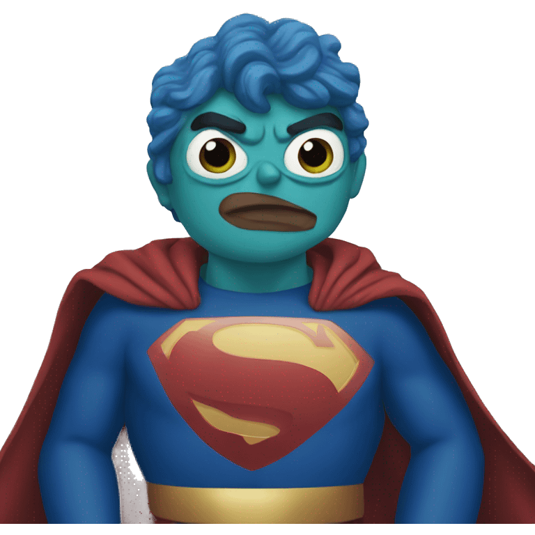 Pepe meme blue superman emoji