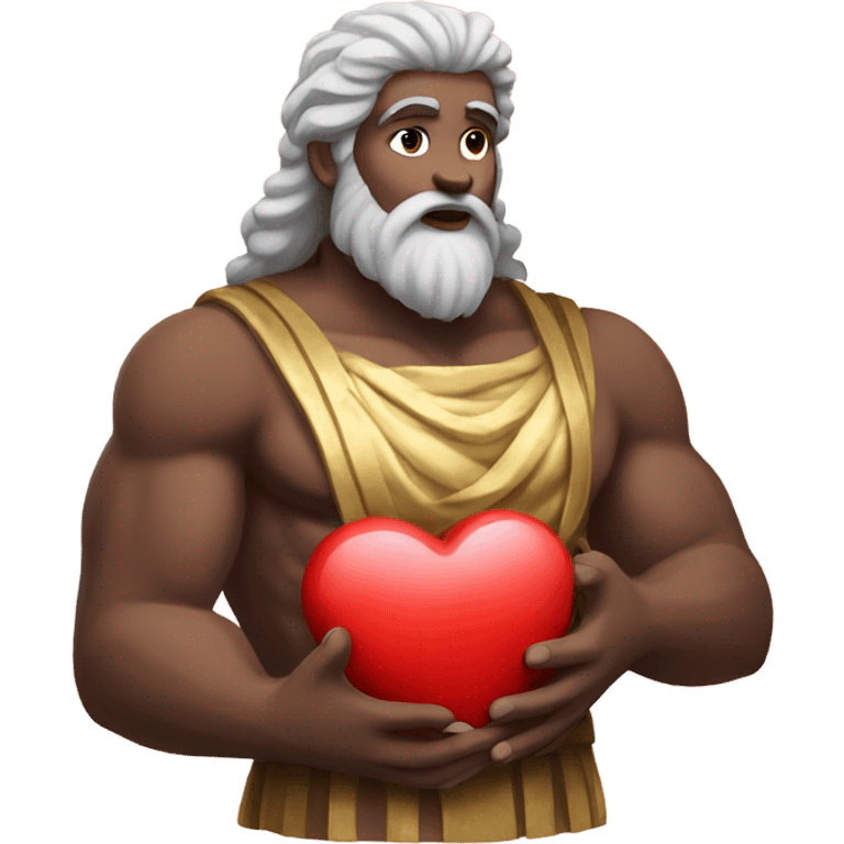 Zeus holding a heart emoji