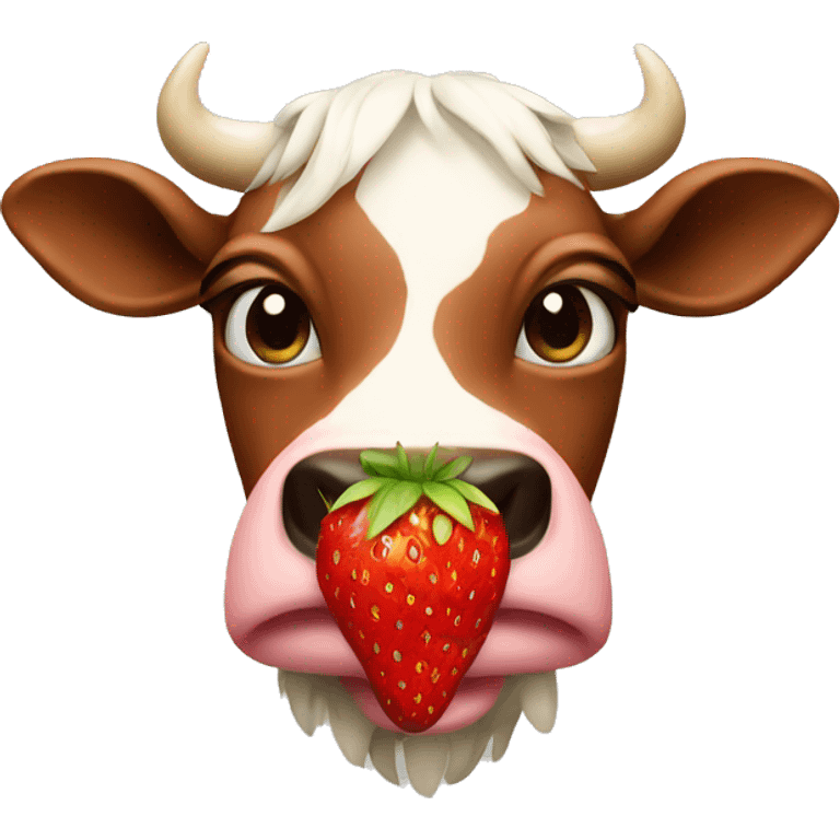 Strawberry cow emoji