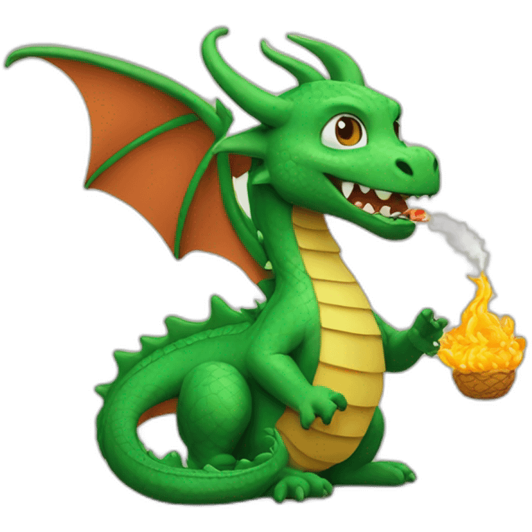 Dragon qui fumé une chicha emoji