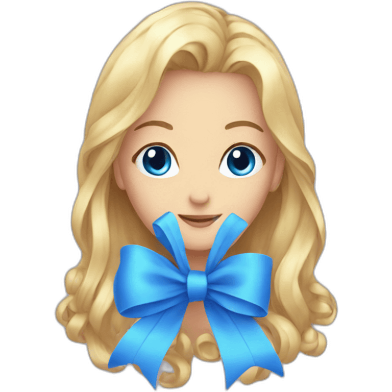 blue aesthetic ribbon emoji