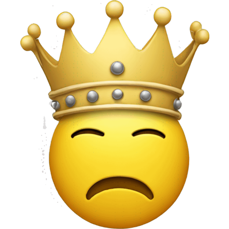 yellow emoji "hug" with crown on head emoji