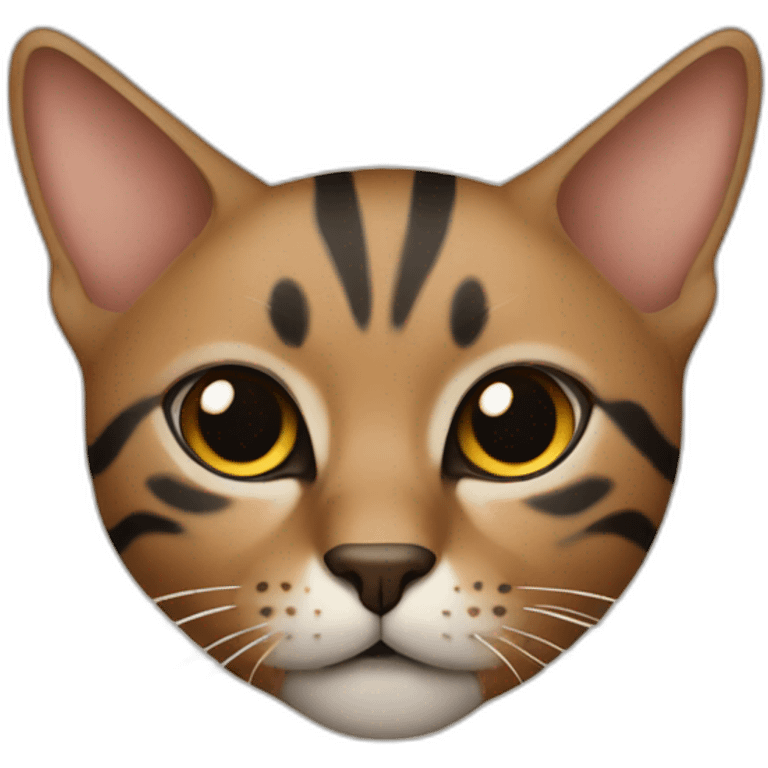 cat brown with black lines emoji