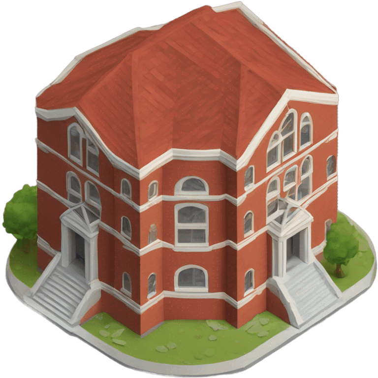 isometric one floor round red brick religious building emoji