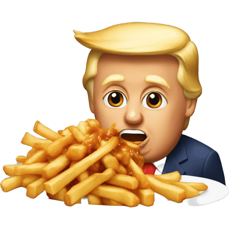 Donald Trump eat a poutine emoji