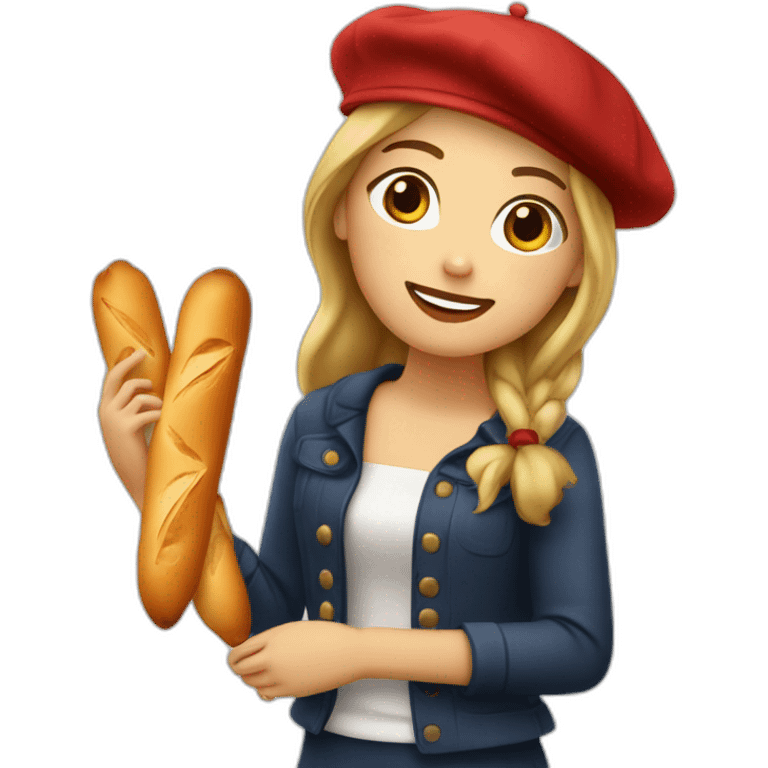 french-girl-with-baguette-and-beret emoji