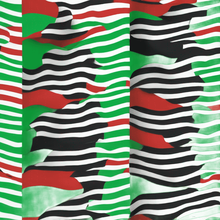 flag with 3 horizonal stripes, one red, one black, one green emoji