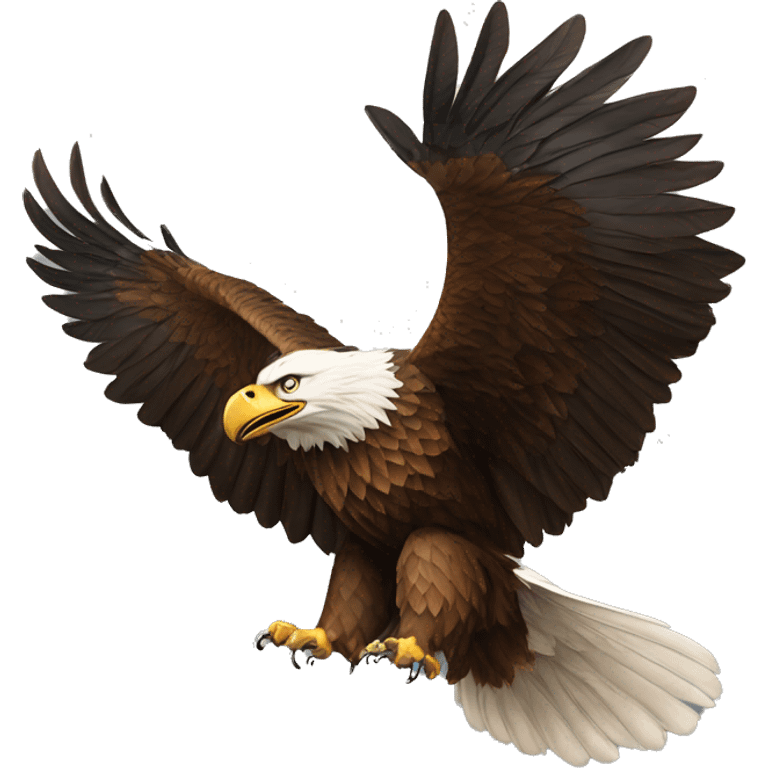 A majestic eagle with outstretched wings in full flight, symbolizing strength emoji