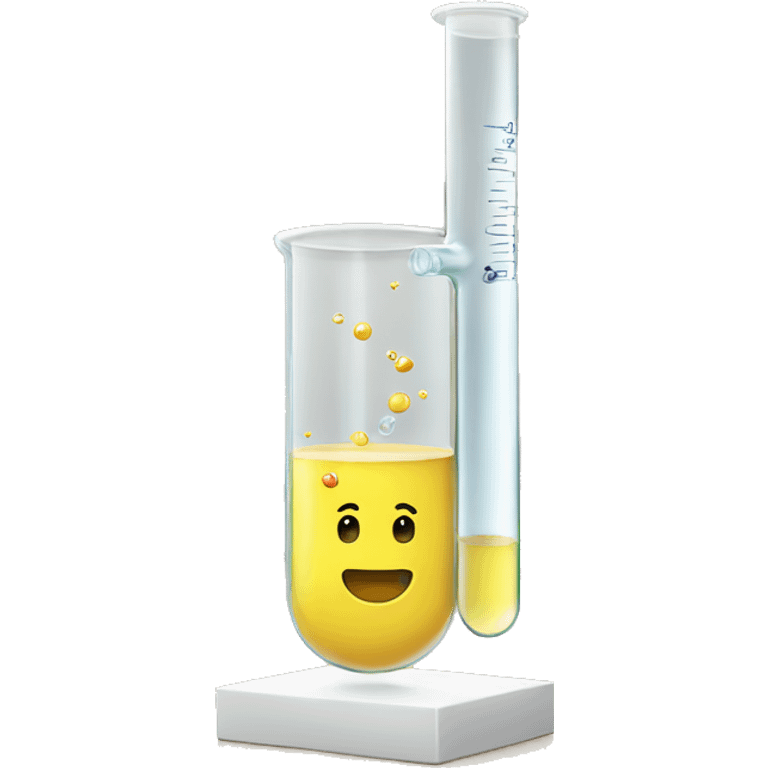 the unit is poured from a test tube onto an iPhone emoji