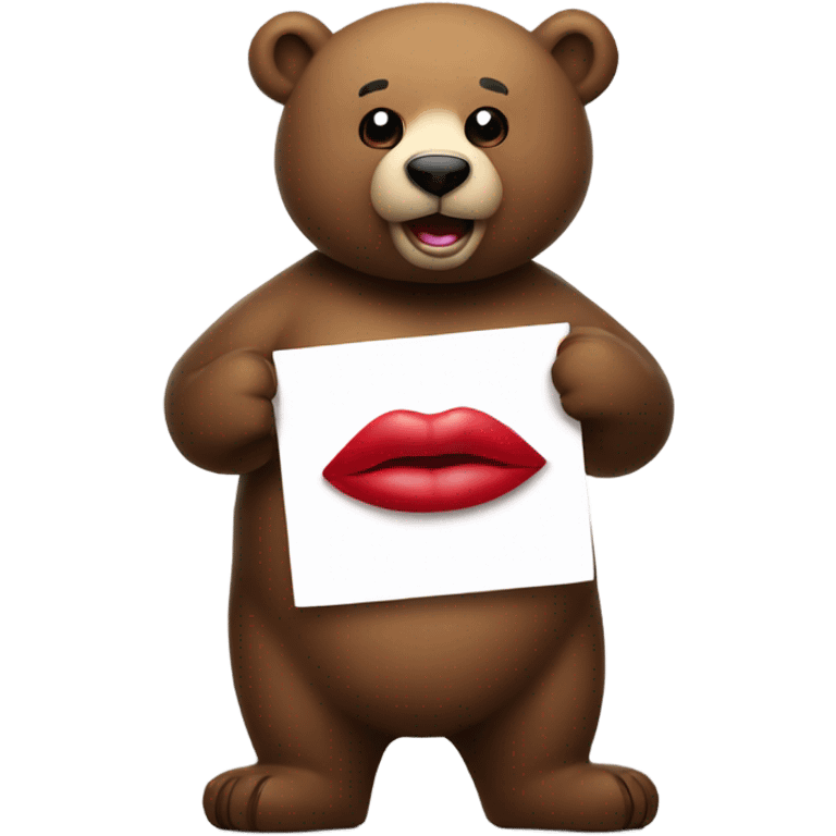 bear holding my lippy sign emoji