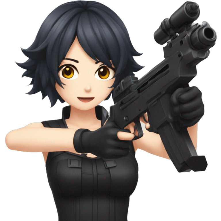 kurumi tokisaki shooting her guns emoji