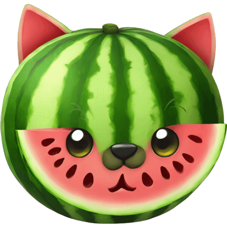 Watermelon cat emoji