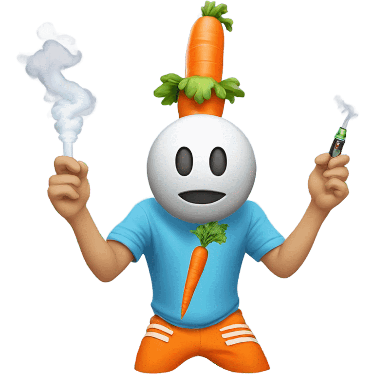 classic smiley with a vape and carrot emoji