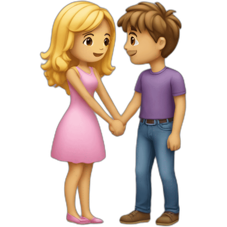 femme et homme qui refont un bisous emoji