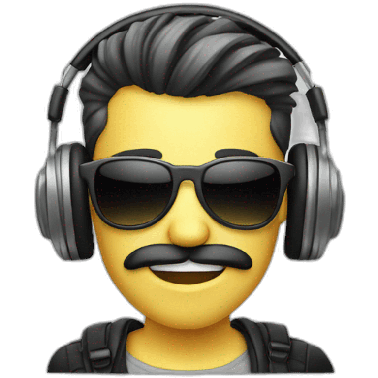 skull,sunglasses,headphones,combover-hairstyle, emoji