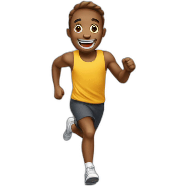 happy dude running emoji