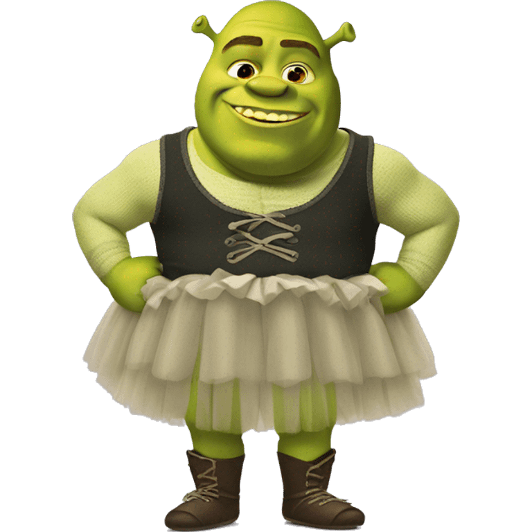 Shrek wearing a tutu emoji