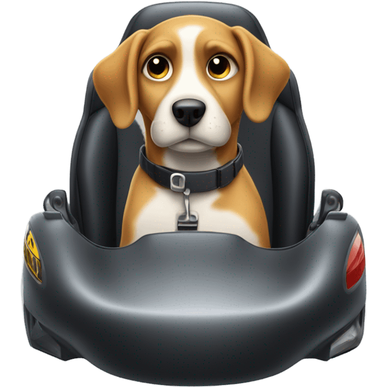 Dog in race car emoji