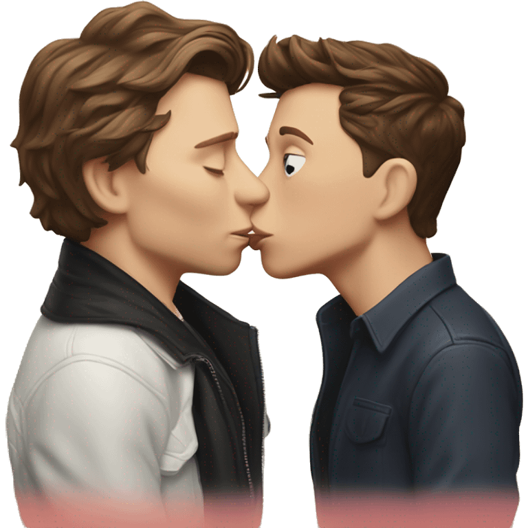 Tom Holland kissing Elon Musk emoji