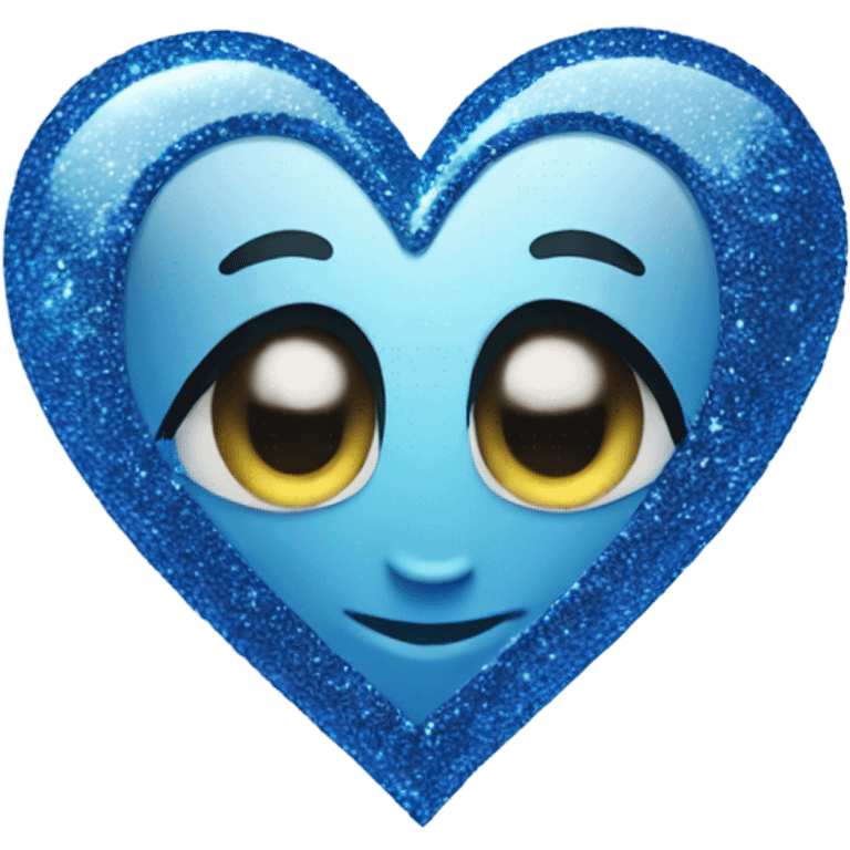 Blue glitter heart emoji